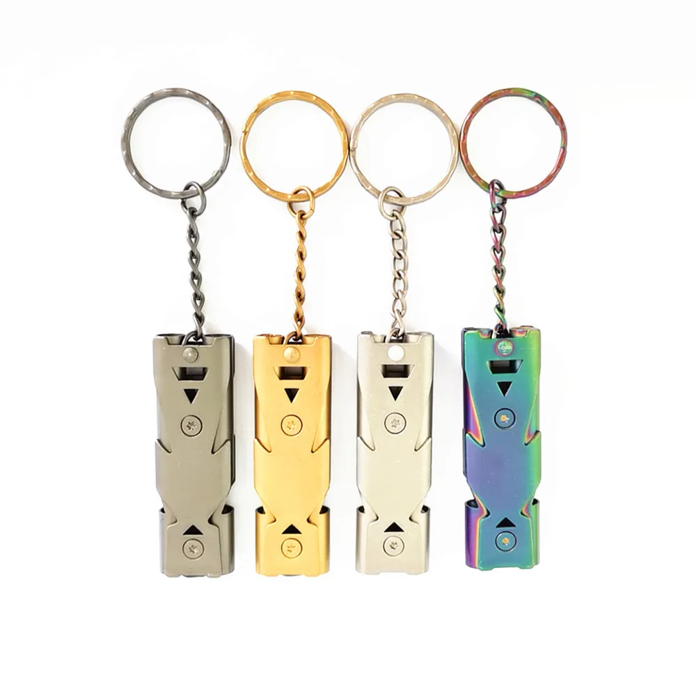 Outdoor Survival Whistle Keychain Camping Double Tube Distress Whistle Earthquake Rescue Silbato High Decibel Whistle