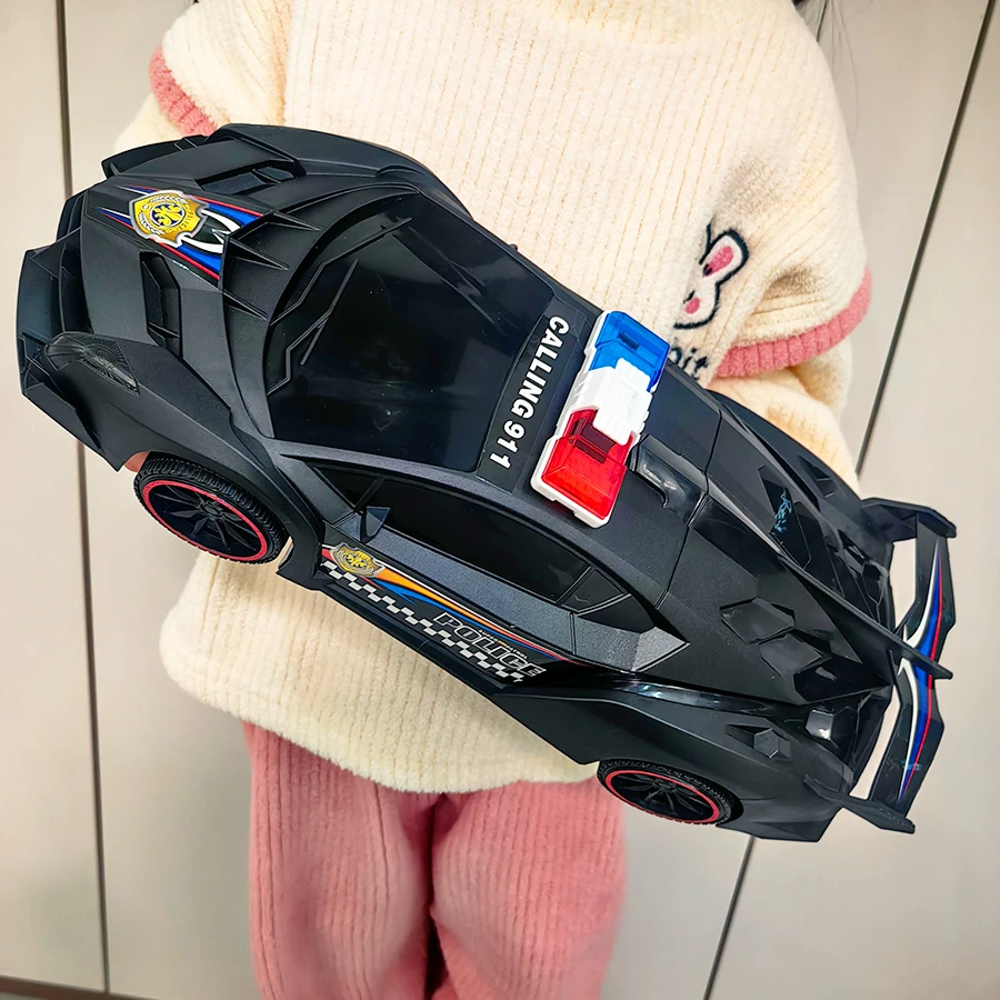 Modèle de voiture de police jouet-noir, jouet de voiture de sport réaliste jouet de voiture de police push-pull, adapté au cadeau d'anniversaire du nouvel an et de Noël