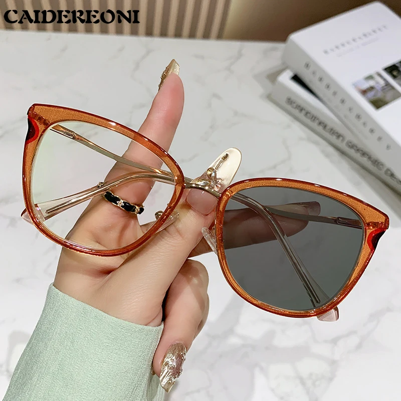 

CAIDERONI Women’s Butterfly Style Customized Reading Anti-blue Light Glasses with Progressive Prescription Photochromic 309