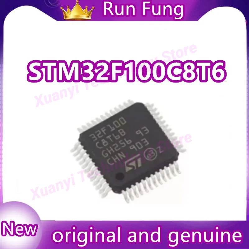 Chip STM32F100C8T6 LQFP-48 de 32 bits 1 PÇS/LOTE