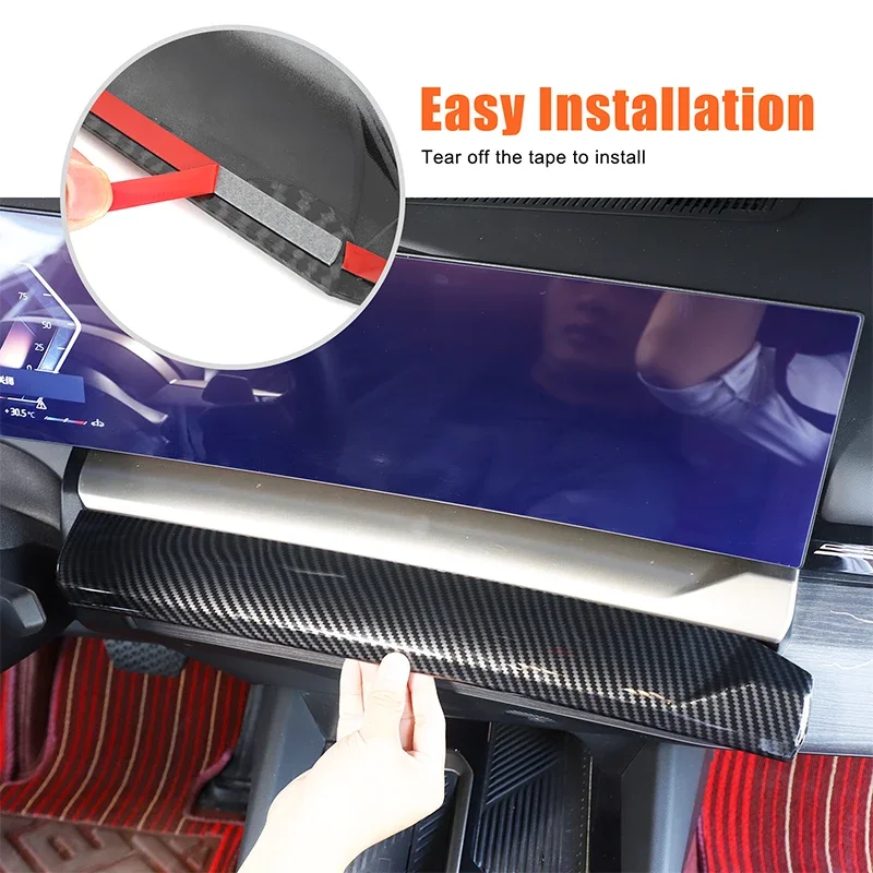 

For BMW 5 Series G60 2024 2025 ABS carbon fiber Car Center Console Navigation Screen Lower Panel Decorate Sticker Car Accessorie