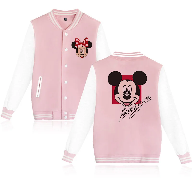 Y2k Hoody Children Baseball Jacket Cartoon  Disney Mickey Minnie Mouse Hoodie Clothes Kid Girl Boy Jackets Sweatshirt Baby Top