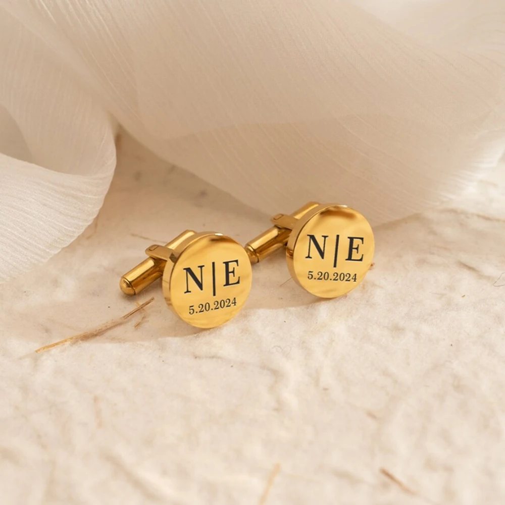 Personalized Cufflinks Best Man Gift Initial Cufflinks Wedding Day Cufflinks Customized Cufflinks Birthday Gift