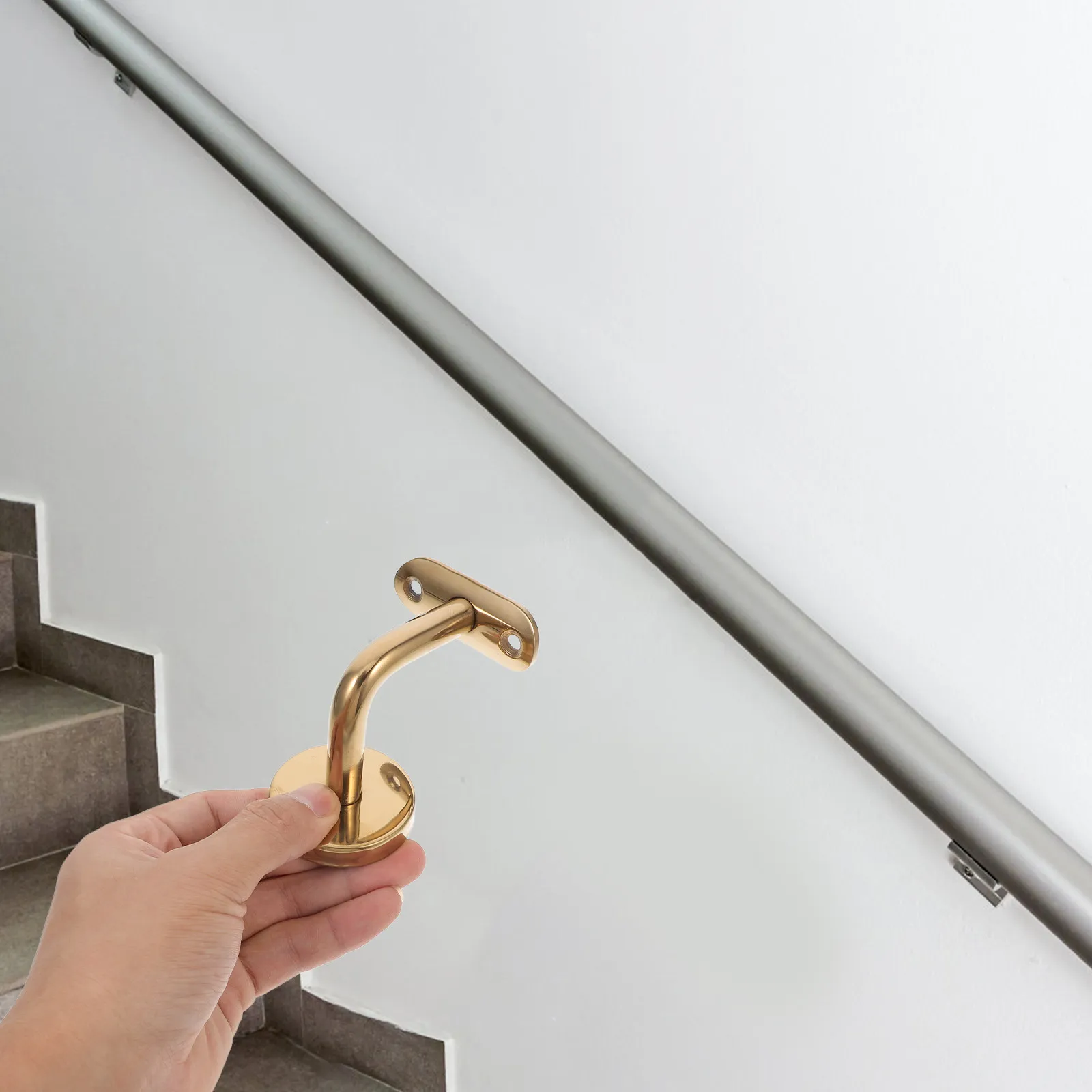 Premium 304 Stainless Steel Handrail Brackets for Stair Railings Bathroom Steps Commercial Buildings Sleek Design Handrail