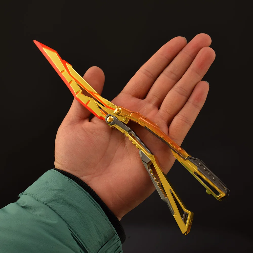 24 cm/9.45in Crossover Game Perifere Fonkelende Vlinder Metalen Model Katana Training Props Cosplay Speelgoed Ornament Ambachten Geschenken