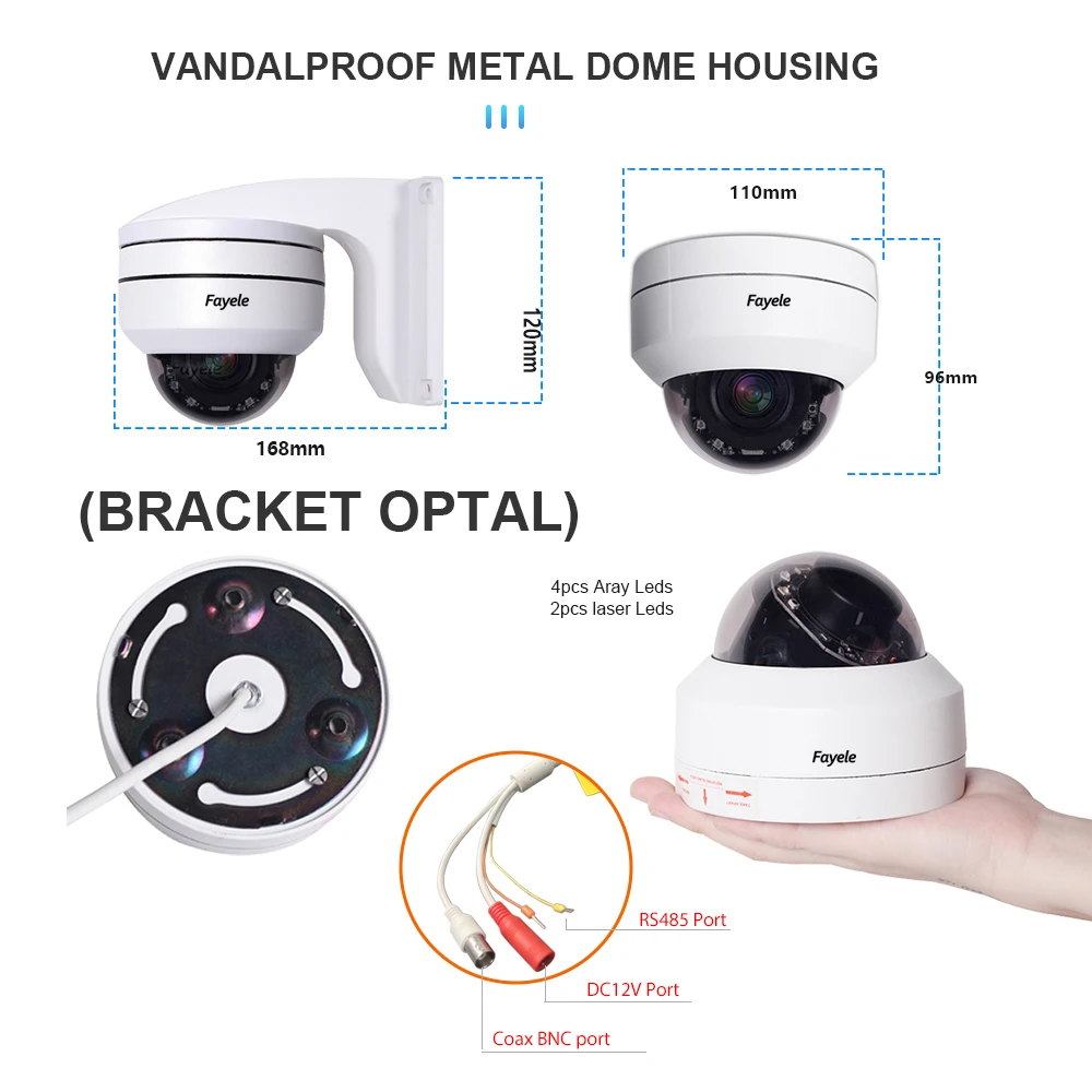 Imagem -06 - Câmera Analógica Ptz Impermeável para Segurança Doméstica Câmera Analógica Cctv 4in Ip66 Ahd 1080p 4x Zoom Tvi Cvi Cvbs Utc Coaxial Rs485 5mp