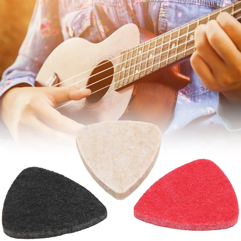 3PCS Premium Wool Felt Material Felt Guitar Picks Mixed Color Guitar Picks Music Instrument Accessories For Practicing
