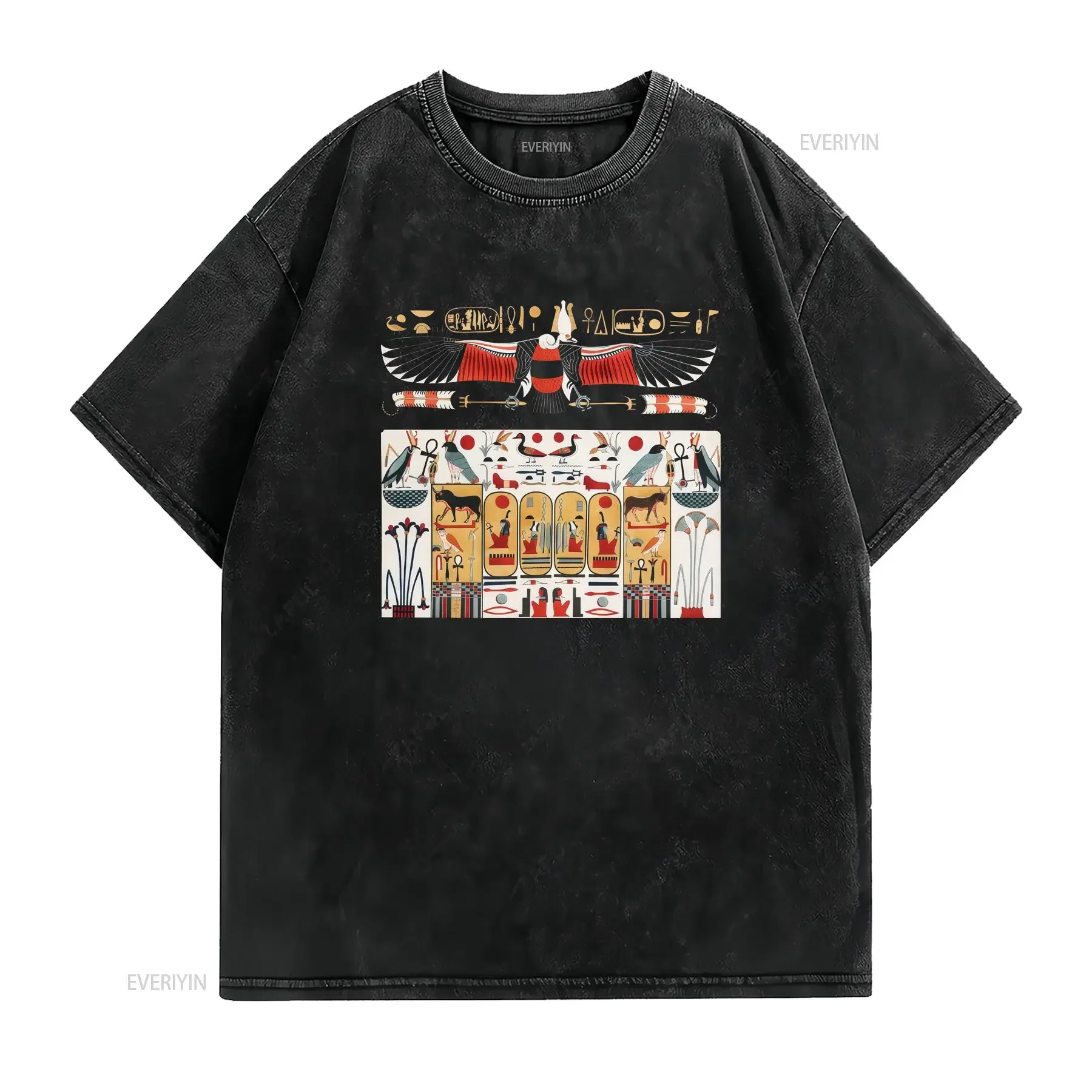 Ancient EgypT T Shirt Khnum Hieroglyphics Egyptian hieroglyphs History Idea Kemetic vintage Washed Unisex streetwear Soft