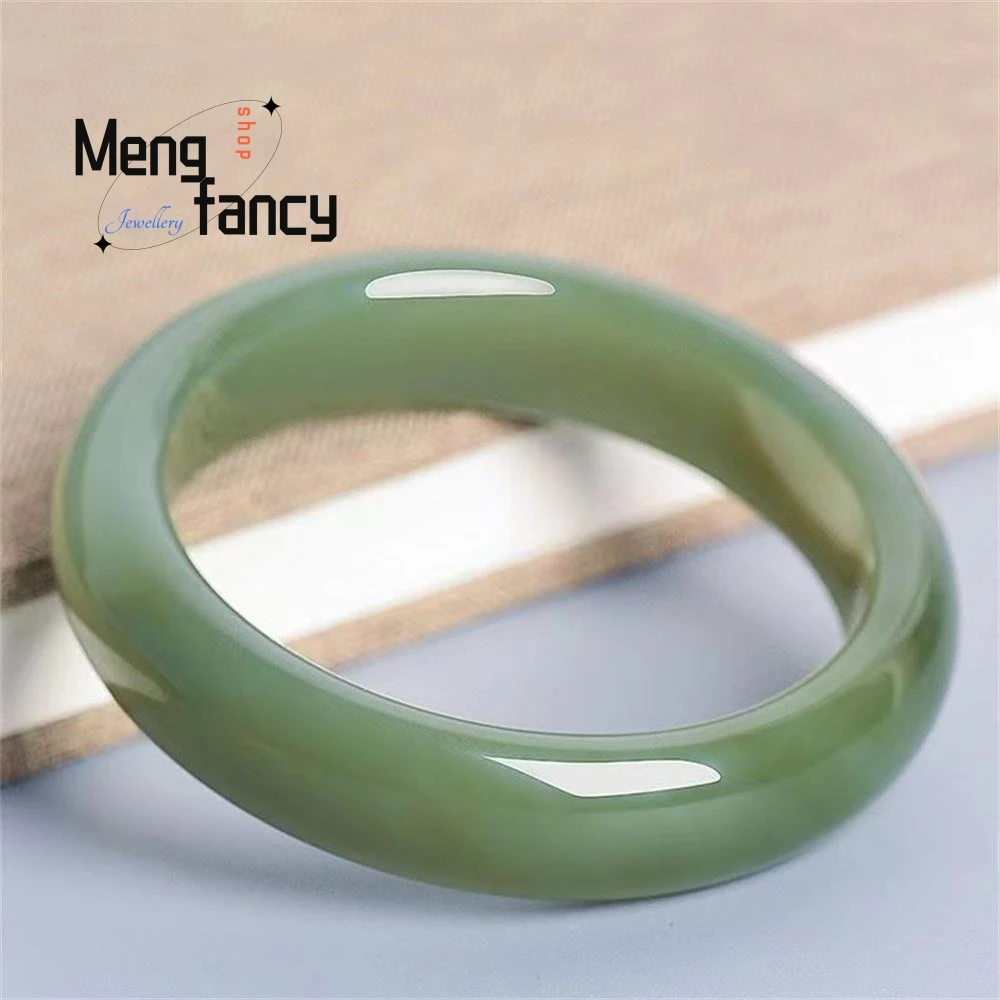 

Натуральный нефритовый браслет Hotan Qingshui Qiemo синего цвета, модные ювелирные украшения высокого класса для молодых девушек, роскошные изысканные подарки для пар на праздники