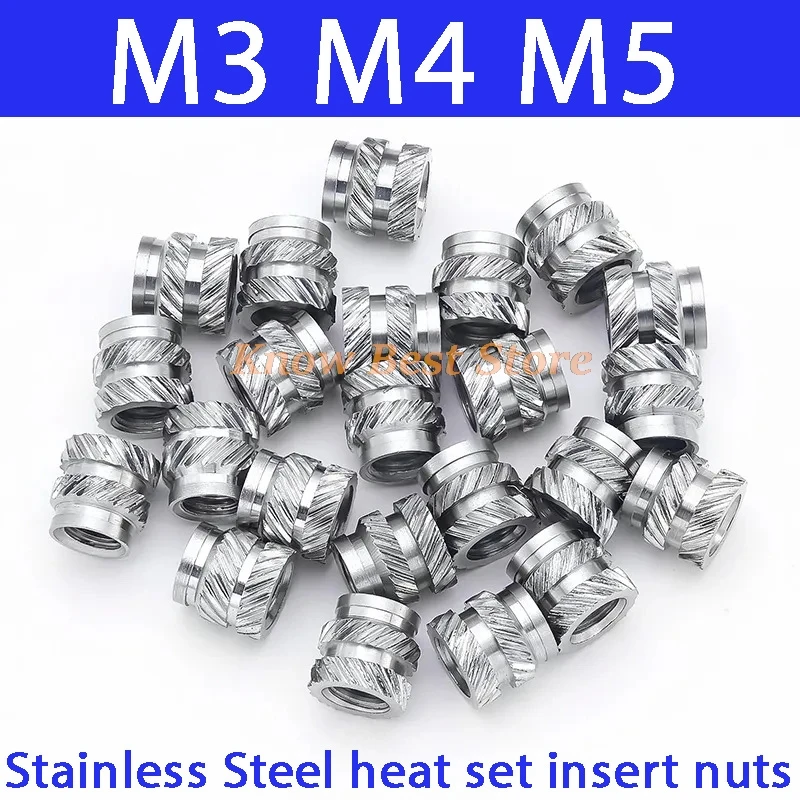 M3 M4 M5 M6 M8 Stainless Steel Heat Set Insert Nuts Hot Melt Embedded Threaded Insertion Nut For Plastic 3d Printing