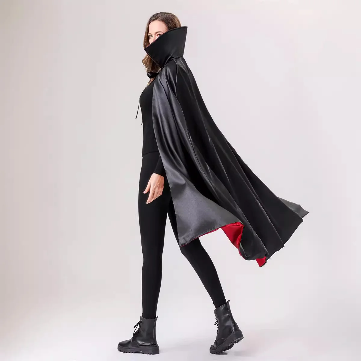 Adulto loween Sle Rosso e Bla Mantello da pirata bifacciale con cappuccio Costumi a tema Dio della morte Produzione cinese