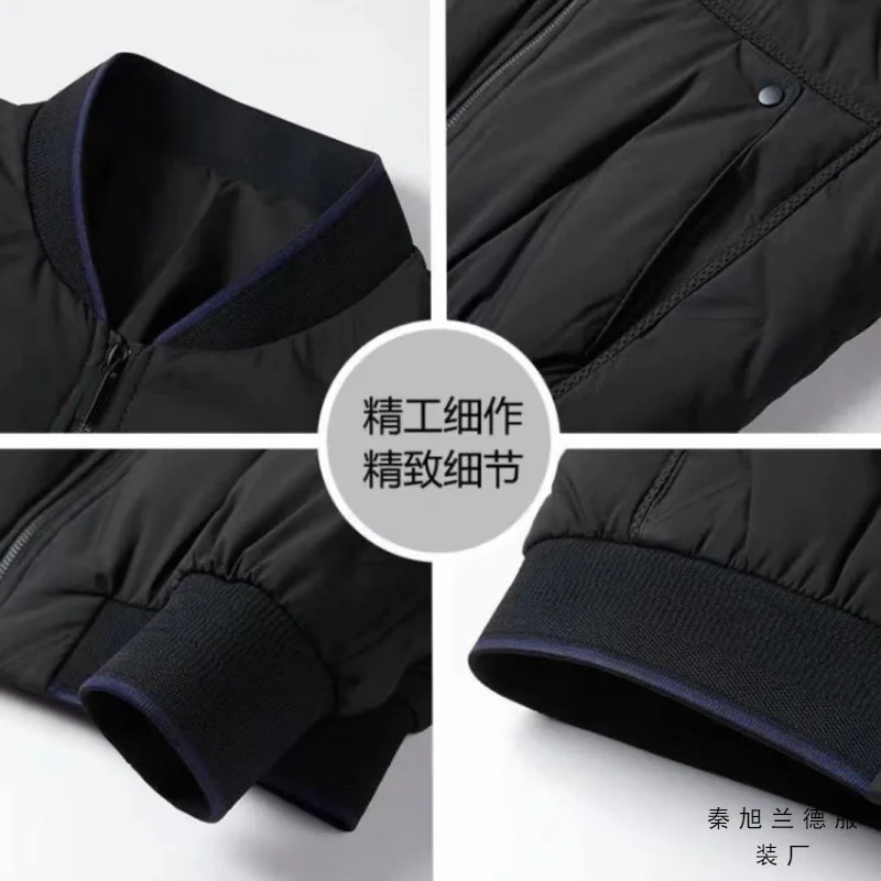 High-end down jacket men's light and short middle-aged business men's baseball collar jacket dad jacket tide
