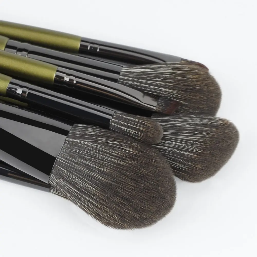 Juego de brochas de maquillaje esponjosas, fibra suave con bolsa de almacenamiento, Kit de brochas cosméticas para ojos, pelo de fibra, pelo de cabra, brocha para polvos sueltos