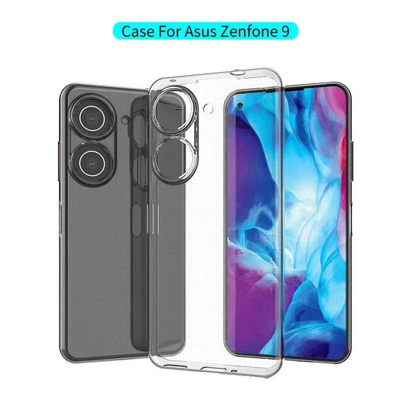 Capa Ultra Fina de TPU Transparente para ASUS Zenfone 9 10, Capa Traseira Leve e Slim para Zenfone 10