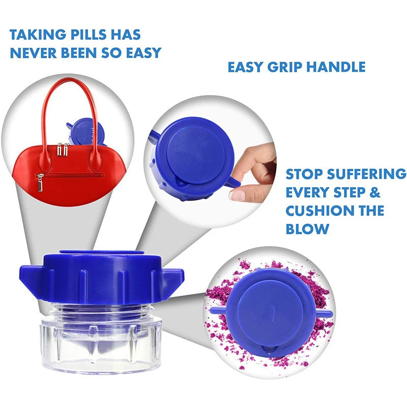 Pill Crusher Pro Kids Adult Pill Pulverizer Tablet Grinder Medicine Splitter Powder Crusher With Storage Box For Home Outdoor