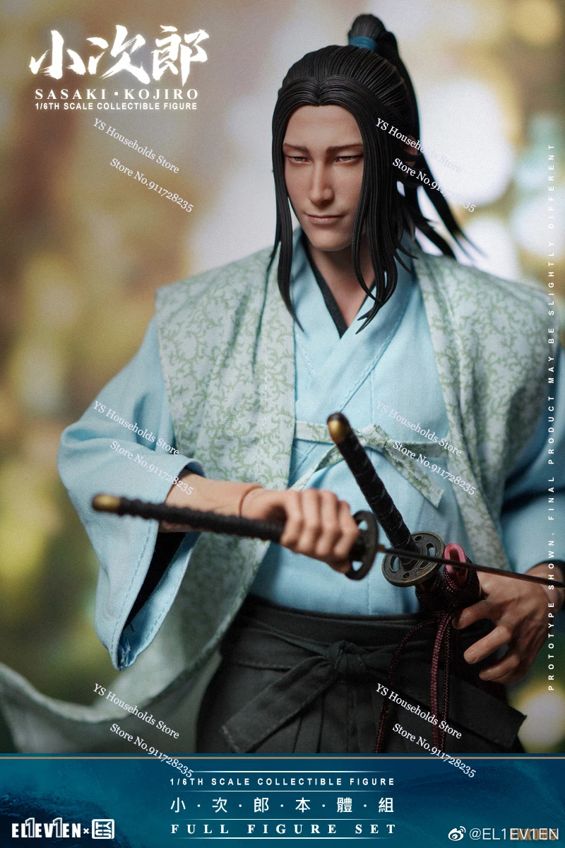 Eleven X kai studio 1/6 Movable Sasaki Kojiro Japanese Samuari Action Figure Mini Hand Model Accessory 12" Figurine Collection