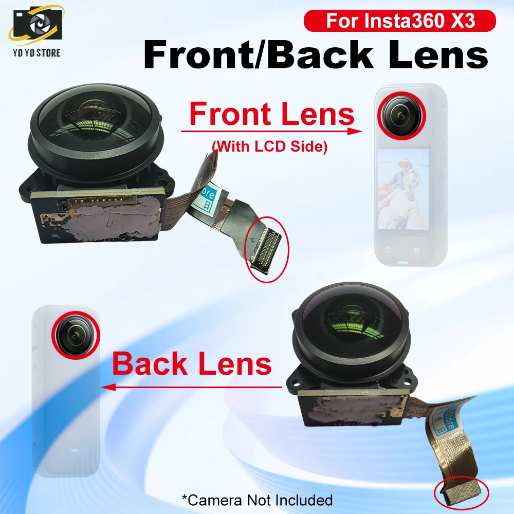 Новый для Insta360 X3, передний/задний модуль объектива, запасные части для объектива экшн-камеры Insta360, сменные аксессуары