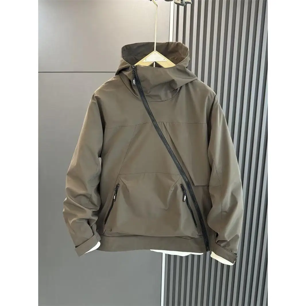 

Autumn Winter New Sle Men's Casual Loose Hooded Zipper Thermal Outdoor Jaet Polyester Fiber Long Sve Full-Length Coat