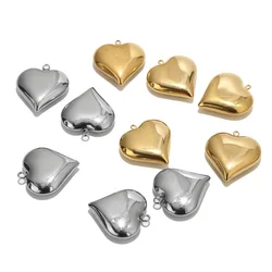 10pcs Stainless Steel 25*23mm Large Hollow Heart Charm Pendants for Women DIY Love Jewelry Necklaces Making Findings