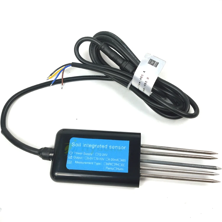 RS485 4-20mA Soil Temperature Humidity Moisture Conductivity EC PH NPK Sensor