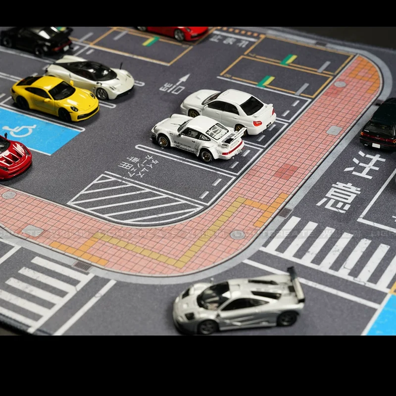 1:64 Scale Scene Mat World City Road Scene Accessory Parking Lot Mat For Diecast Car Model Toy Display Mouse Pad Show Fans