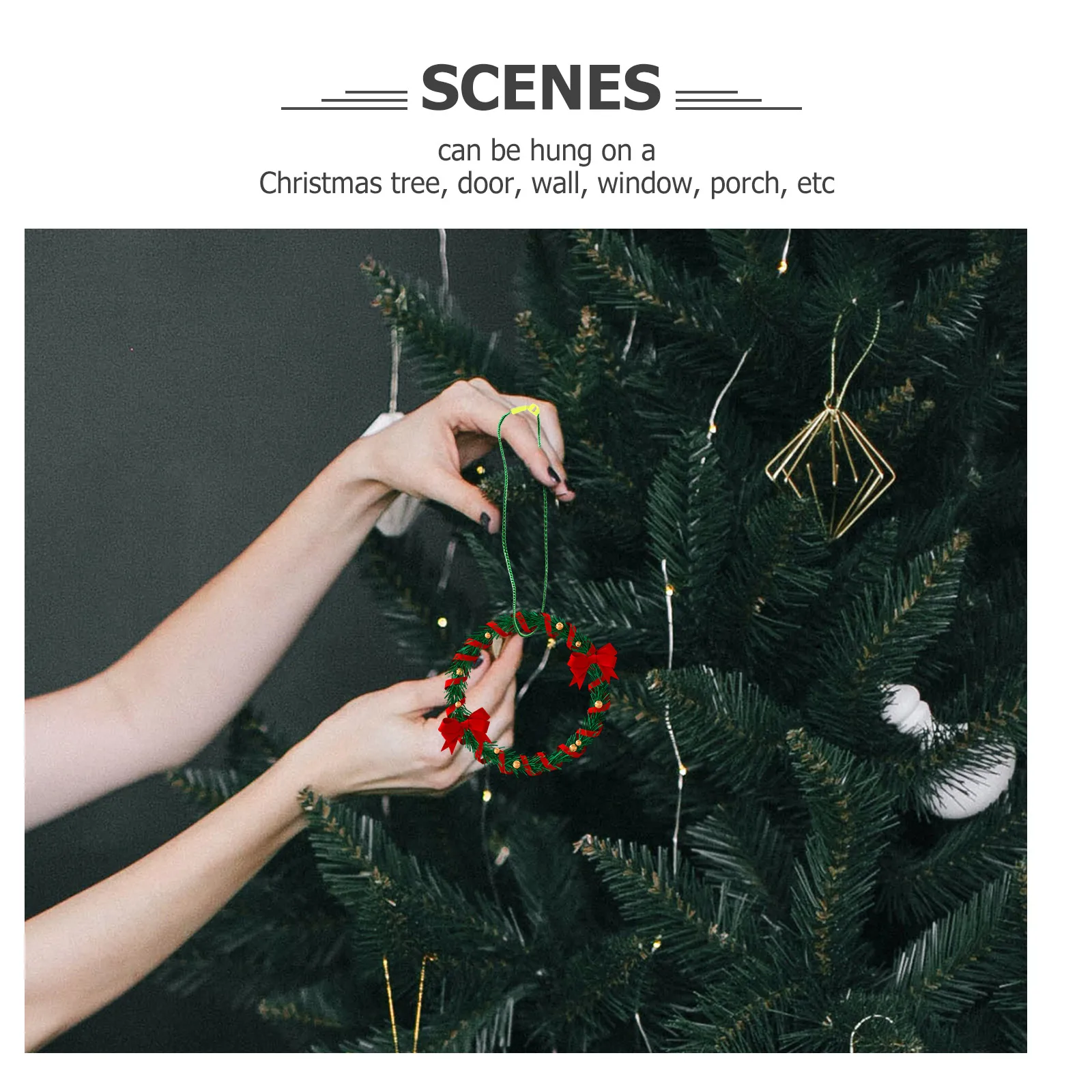 

200pcs Christmas Snap Locking Ropes Xmas Tree Ornament Hangers Decoration Hooks For Holiday Gift Diy Hanging Tag Loops Party