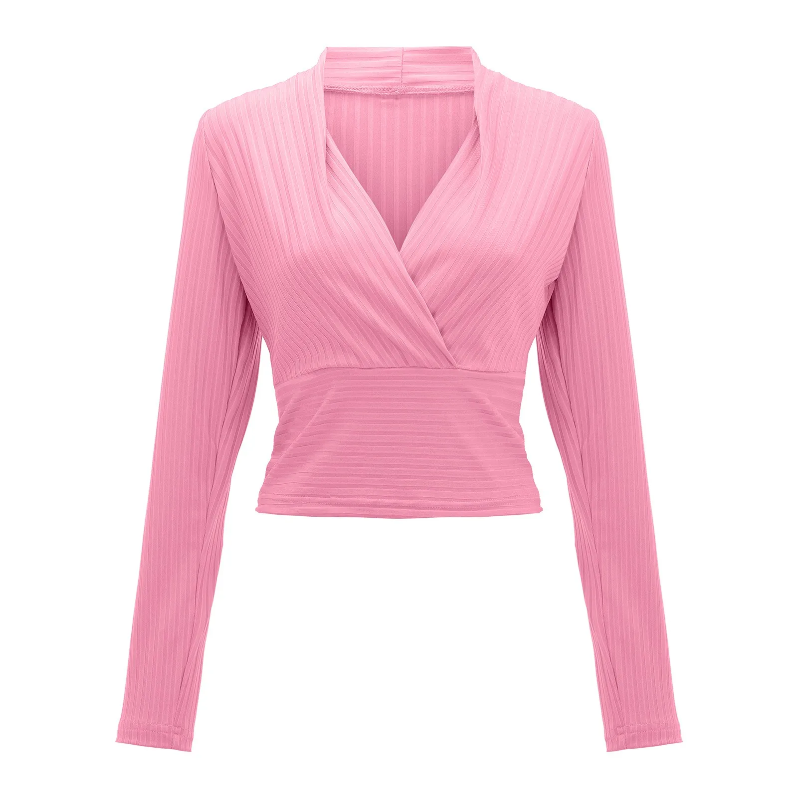 Blusa de manga larga con hombros descubiertos para mujer, blusa ajustada de Color liso, Tops de manga corta para mujer, Otoño e Invierno