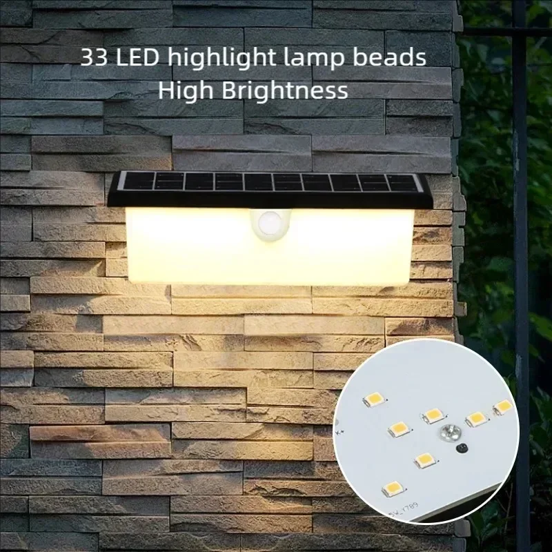 LED Motion Sensor Solar Lights Outdoor for Garden Outdoor Solar Lights Waterproof Solar Powered Led Outdoor Lighting Wall lamp