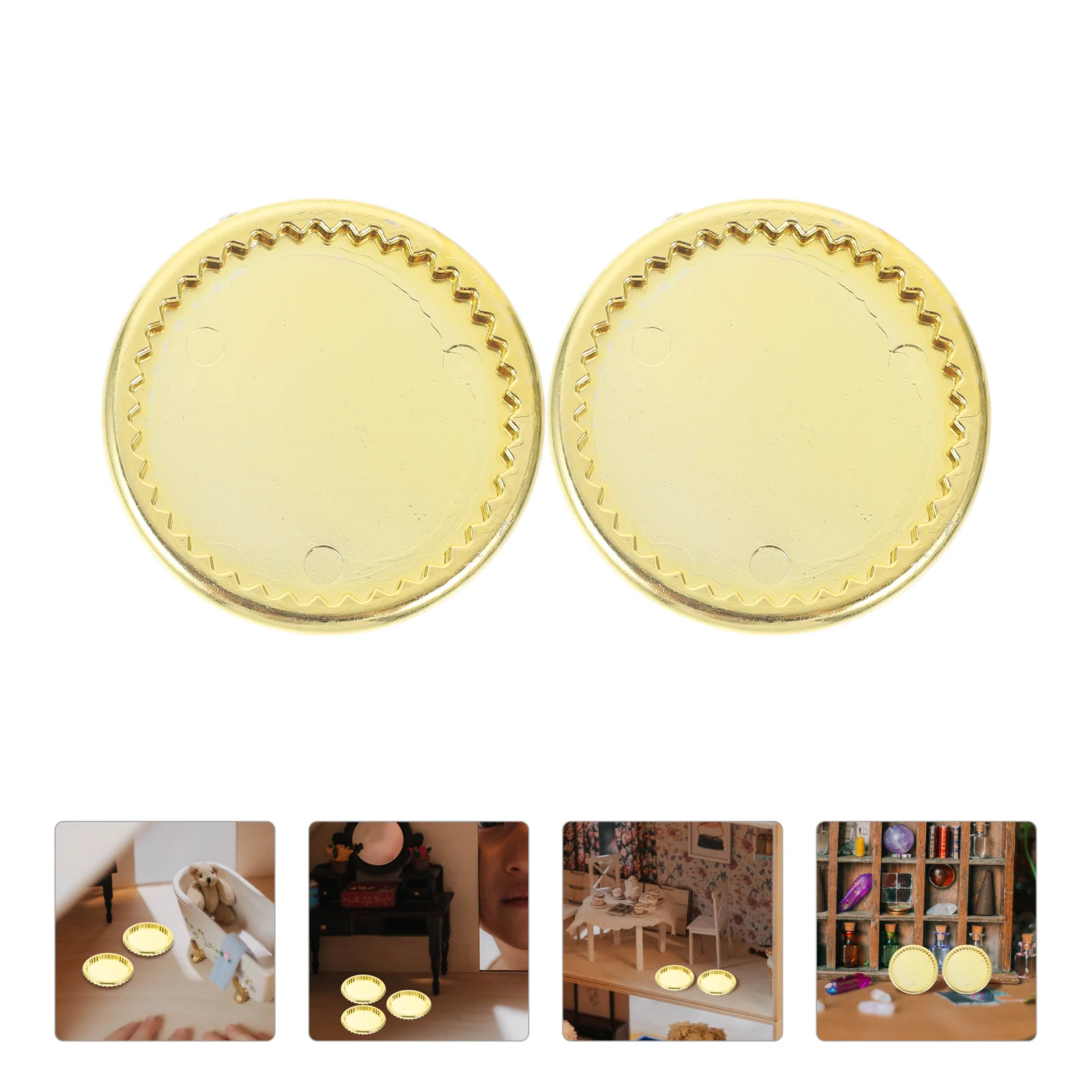 

10 Pcs Miniature Plate Model Toy House Dollhouse Miniatures Disc Dishes Plastic Plates Food Tableware Pretend Play Tray for