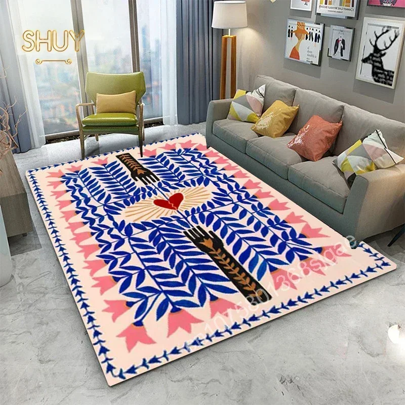 HD-Ancient Egypt Abstract Carpet and Rug for Living Room Mat Colorful Tiger Leopard Figure Bath Non-Slip