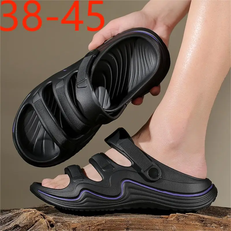 Men Mesh Breathable Slippers Thick Sole Non Slip Waterproof Lightweight Indoor Home Shower Outdoor Beach Daily Casual Footwear