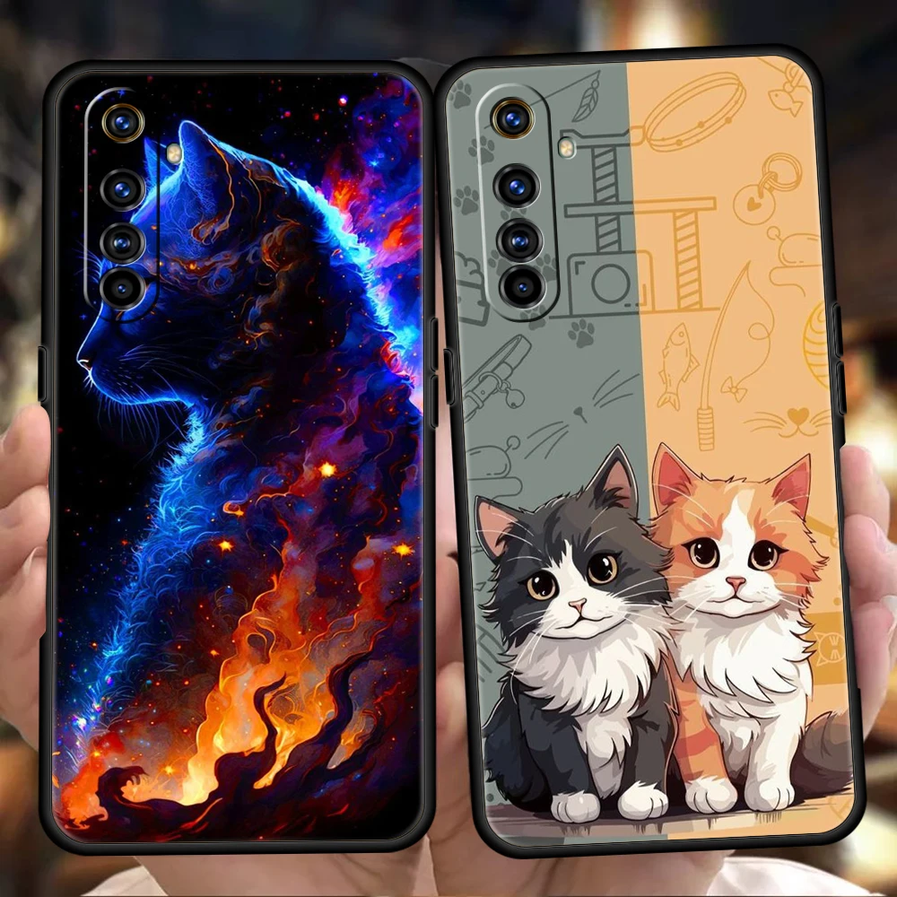 Carved Wood Phone Case for Realme 8 9 Pro Plus 8i 9i 6 7 GT2 C21 C25 C3 C11 11 Pro 5G Plus Shockproof Silicone Shell Capas Bags