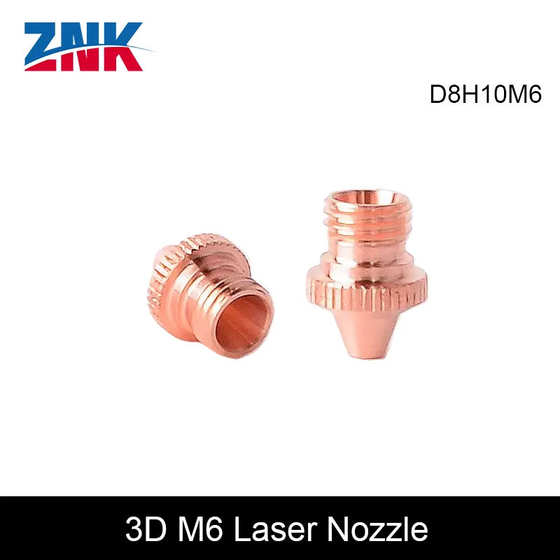ZNK 10PCS/Lot Laser Nozzle M6 Small 3D Cutting Nozzle Fiber Laser Cutting Machine Accessory Spray Head EBG Accessory 0937989