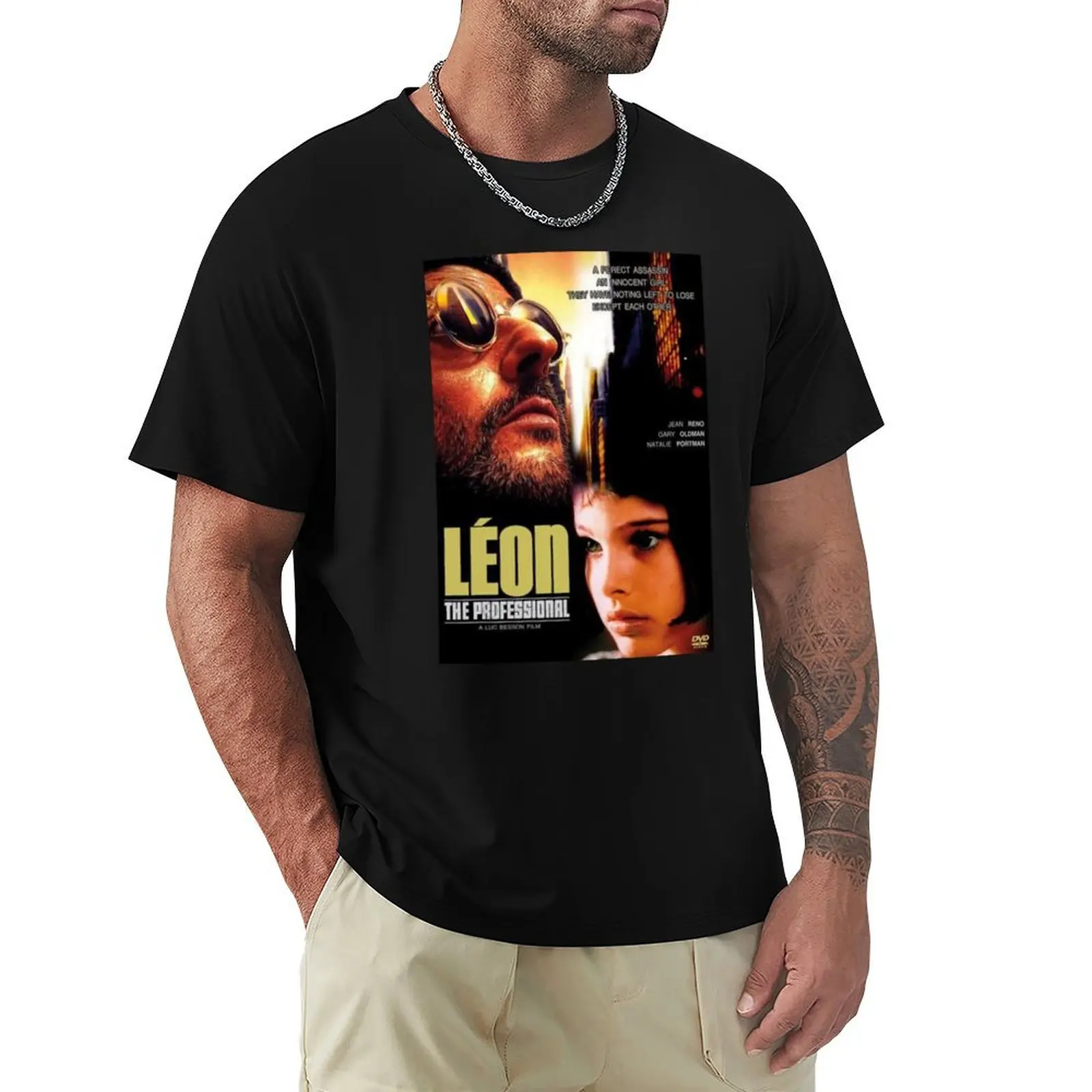 Léon the Professional - Yellow Black Artwork T-Shirt Lightweight Casual Summer T-Shirt