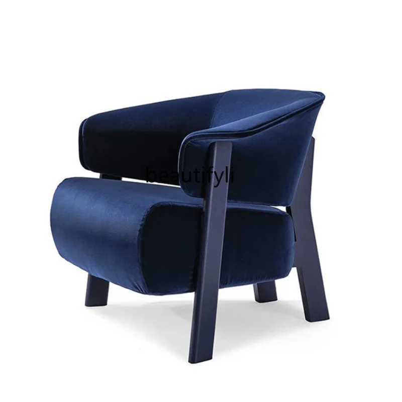 

Modern Italian Minimalist Solid Wood Single Sofa Chair Designer High-end Club Lounge Chair