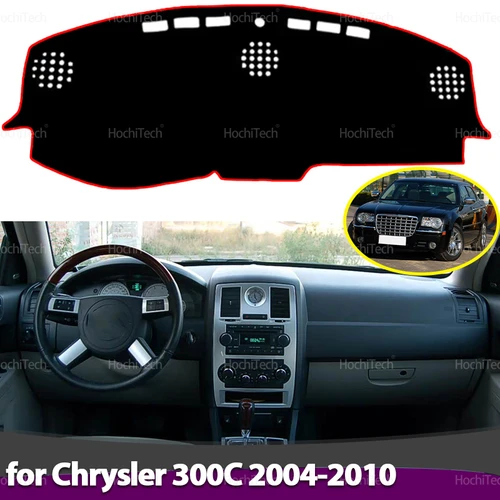 Imagen 2 del producto Para Chrysler 300C 2004-2010 LHD RHD cubierta de tablero almohadilla revestimiento de coche Anti-UV estera parasol Dashmat alfombra tablero