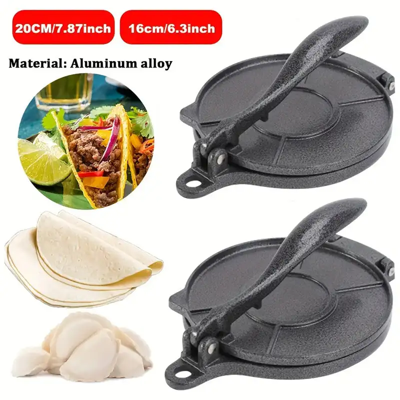 Tortilla Press Maker Aluminium Alloy DIY Manual Corn Tortillas Pressing Tools Kitchen Bakeware Cooking Tools Accessories