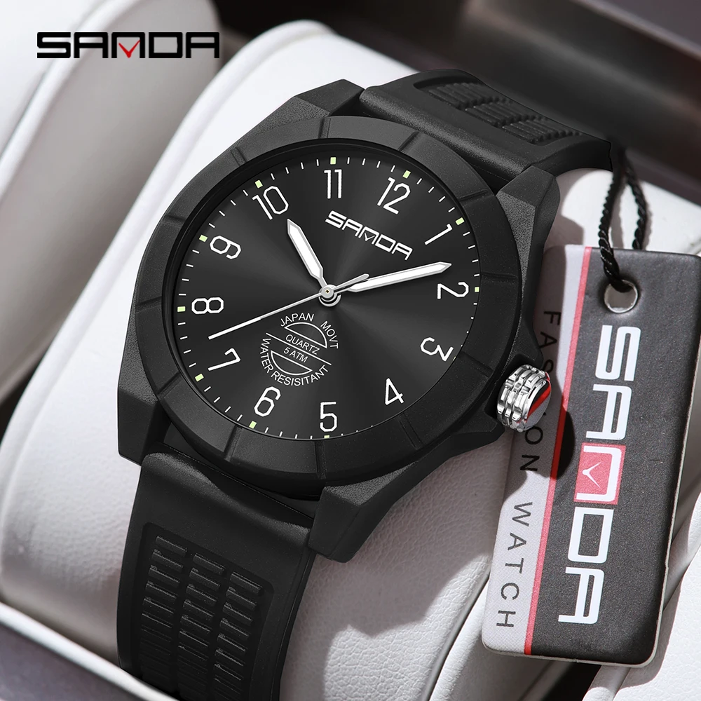 Mode SANDA 6212 Student Quartz Elektronisch Horloge Siliconen Band Multifunctionele Sport Waterdicht Student Quartz Horloge 2025