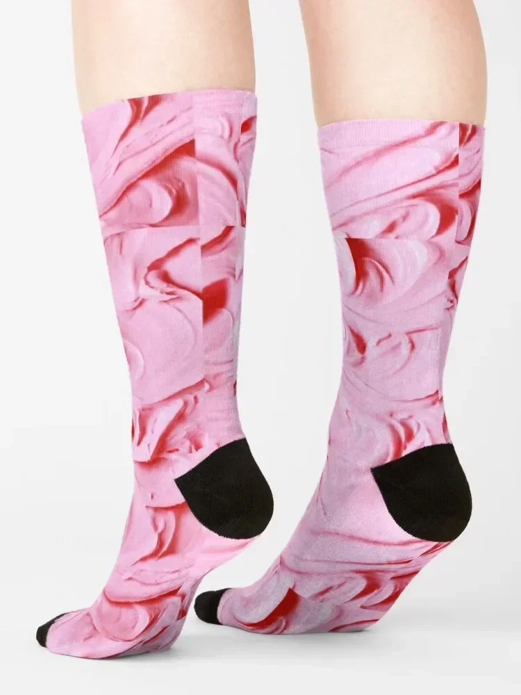 Calcetines deliciosos con glaseado de pastel rosa, medias navideñas personalizadas, calcetines deportivos navideños para hombre, calcetines de lujo para mujer