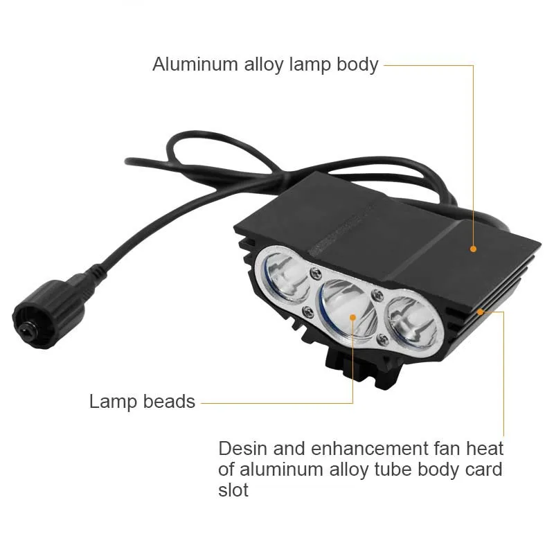 3*XML T6 LED Bike Light 5000 Lumen Front Bicycle Light MTB Cycling Headlight + Rechargeable 18650 Battery Pack + Charger