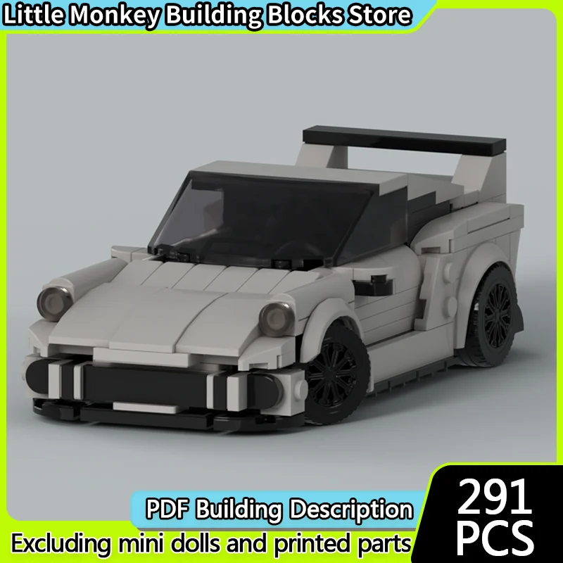 

Speed Racing Car Model MOC Building Bricks RR1 Grey Sports Car Modular Technology Gifts Holiday Assemble Children Toys Suit