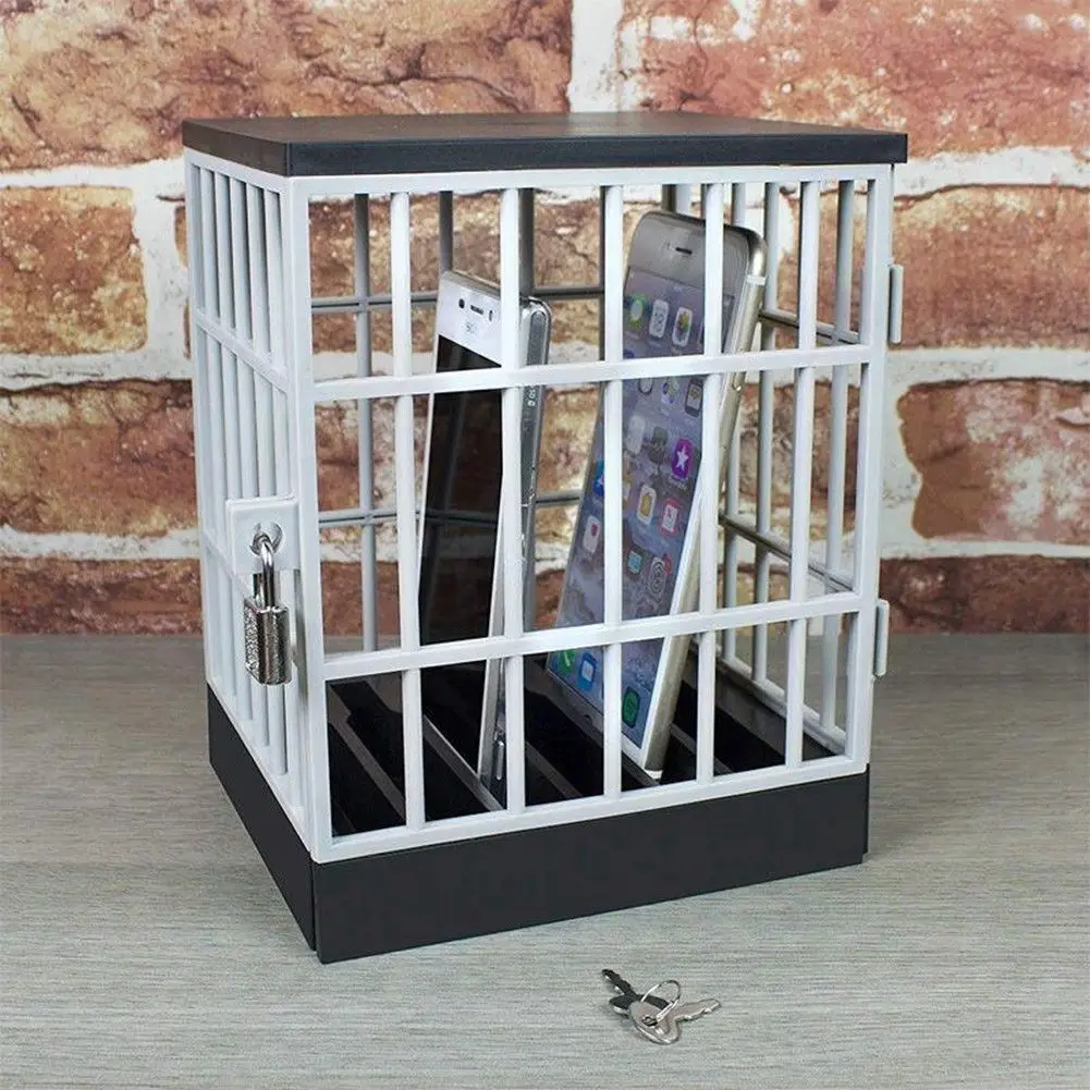 

Table Office Gadget Storage Organizer Organizador Cosmetic Organizer Mobile Phone Jail Cell Prison Lock Up Safe Smartphone Home