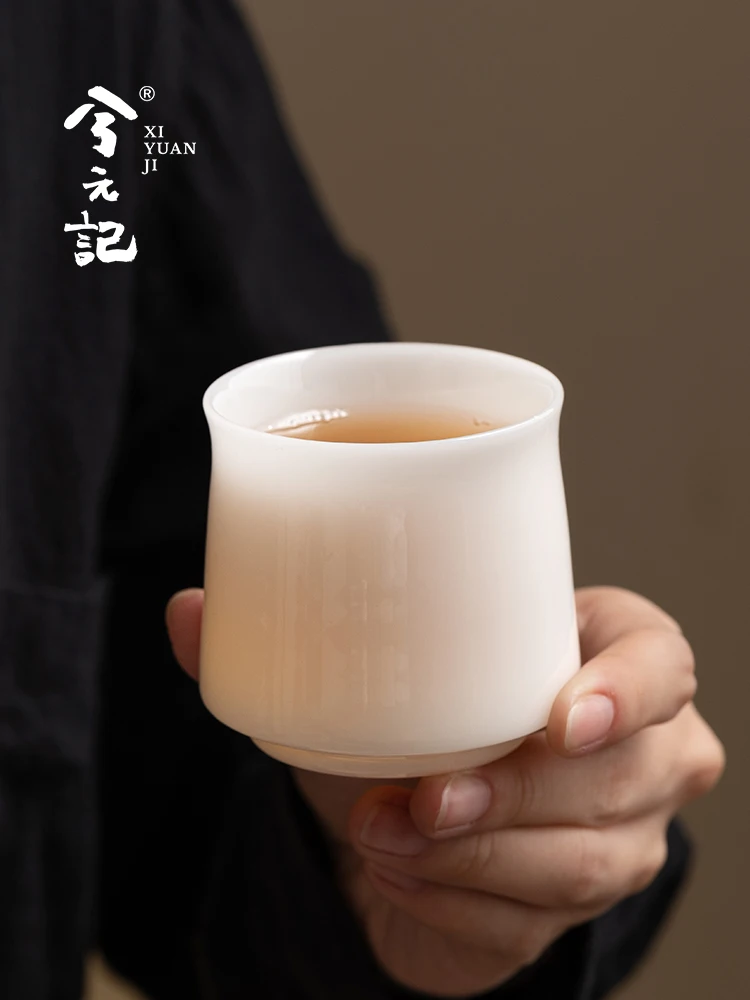 White Jade Porcelain Tea Cup Single Personal Dedicated High-End