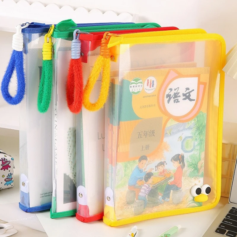 

Transparent Stationery Storage Bag Zipper Pouch Document Bag Waterproof Zip File Folders A4 School Office Supplies Pencil Case