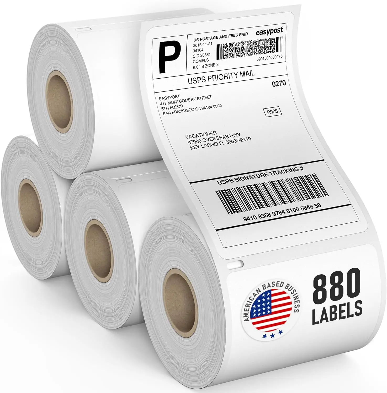 

Thermal Shipping Labels for Dymo LabelWriter 4XL, Water-Resistant, Strong Adhesive, Perforated, 220 per Roll (4 Pack)