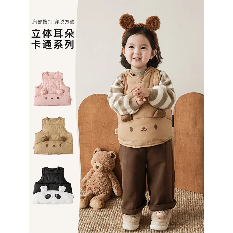 

Children's Cartoon Animal Cotton Coat Vest Winter New Girl Cute Warm Waistcoat