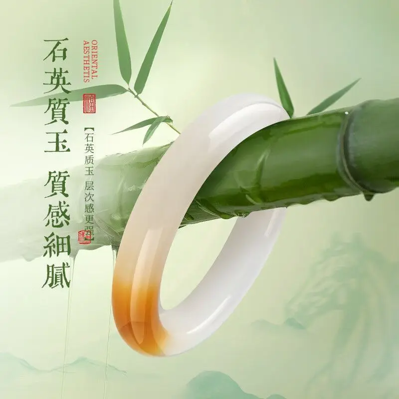 Women, Quartz Jade Tianshan Green , Sweet Birthday Gift for Girlfriend or Wife, Unique Bangle