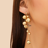 IngeSight.Z Vintage CCB Ball Beads Chain Long Tassel Drop Earrings for Women Punk Gold Color Hang Earrings Party Jewelry Gift