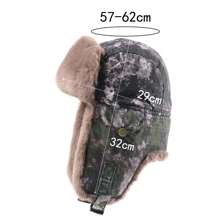 الدفء سميكة مبطنة بالصوف قبعات ليو فنغ للرجال في الهواء الطلق الروسية Ushanka قبعة رشاقته إيرفلاب قبعة يندبروف قبعات الثلوج #6