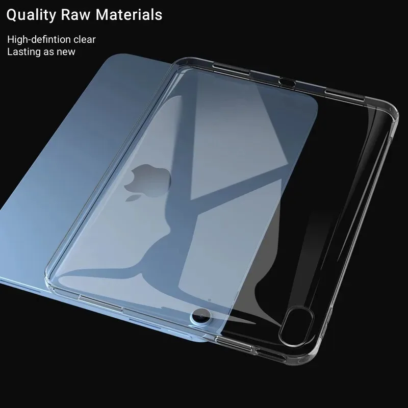 Étui transparent ultra fin pour iPad Mini 6 Pro 11 2024 Air 6 5 4 10.9 pouces 11 pouces 2022 10.2 7 8 9e 10e génération Air 3 Pro 10.5